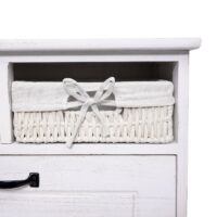 Schuhkipper Massivholz Shabby-Look mit Korb-Schublade weiss