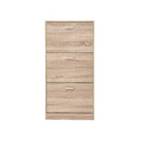 Weisses Schuhkipper-Regal mit Türen und zusätzlichem Ablagefach für Schuhe und Accessoires.