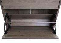 Schuhkipper Schuhschrank 2 Klappen 81x60x25cm Paulownia grau-braun