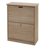 Schuhkipper Schuhschrank 2 Klappen 81x60x25cm Paulownia naturbraun