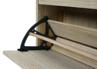 Schuhkipper Schuhschrank 2 Klappen 81x60x25cm Paulownia naturbraun
