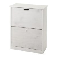 Schuhkipper Schuhschrank 2 Klappen 81x60x25cm Paulownia shabby weiss