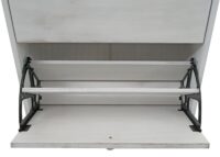 Schuhkipper Schuhschrank 2 Klappen 81x60x25cm Paulownia shabby weiss