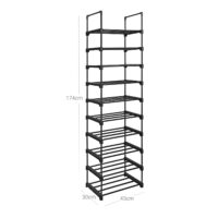 Schuhregal mit zehn Etagen für eine große Anzahl an Schuhen.