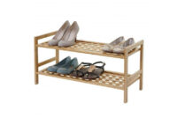 Schuhregal Bücherregal Badregal Standregal ~ Bambus 2 Böden
