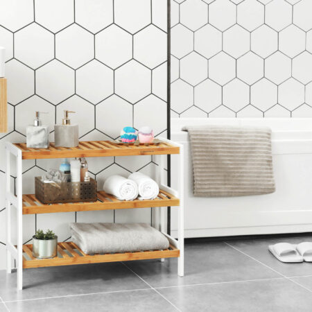 Schuhregal Flurregal 3-stöckig Bambus