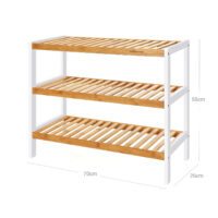 Schuhregal Flurregal 3-stöckig Bambus