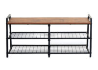 Schuhregal JAM-A27 Schuhablage Sitzbank 40x107x38cm Wildeiche-Optik