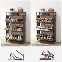 Schuhregal mit sechs Fächern aus Kunststoff, einfache Montage und pflegeleicht.