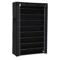 Schuhregal mit Abdeckung in 88x28x160 cm, schützt Schuhe vor Staub und Schmutz.