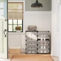 Schuhregal Schuhablage mit 10 Fächern Grau.