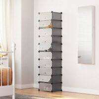 Schuhregal Schuhablage mit 10 Fächern Grau.