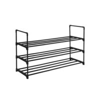 Schuhregal Schuhablage mit 3 Ablagen Schwarz.