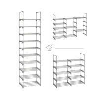 Schuhregal Schuhständer 10-stufig Grau.