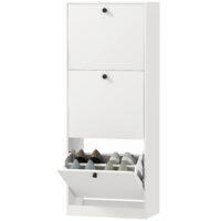 Schuhschrank mit 3 Schubladen für 12 Paar Schuhe weiss