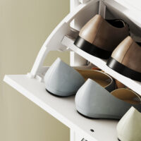 Schuhschrank mit 3 Schubladen für 12 Paar Schuhe weiss