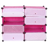 Schuhschrank Schuhablage Steckregal Aufbewahrung 8 Fächer 73x92x36cm rosa