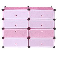 Schuhschrank Schuhablage Steckregal Aufbewahrung 8 Fächer 73x92x36cm rosa