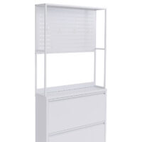 Schuhschrank Schuhkipper 3 Kippfächer Ablage Haken 201x80x20cm weiss