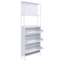 Schuhschrank Schuhkipper 3 Kippfächer Ablage Haken 201x80x20cm weiss
