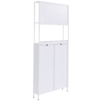 Schuhschrank Schuhkipper 3 Kippfächer Ablage Haken 201x80x20cm weiss