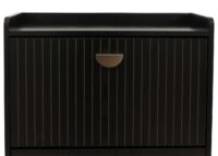 Schuhschrank Schuhkipper 4 Klappen 148x50x24cm Holzoptik schwarz
