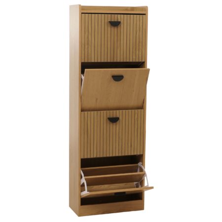 Schuhschrank Schuhkipper 4 Klappen 148x50x24cm natur