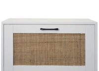 Schuhschrank Schuhkipper Rattanfront 3 Fächer 126x63x24cm weiss