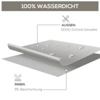 Schutzhülle für Gartenmöbel wasserdicht winterfest 210x140x80cm grau