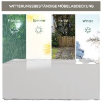 Schutzhülle für Gartenmöbel wasserdicht winterfest 210x140x80cm grau