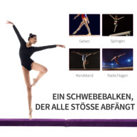 Schwebebalken faltbar rutschfest mit Wildleder aus Holz violett
