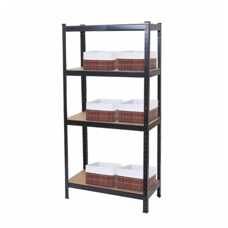 Schwerlastregal Werkstattregal 160x80x40cm bis 320kg mit 6 Körben schwarz