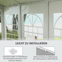 Weißes Seitenteil als Ersatzwand für 6x2m Pavillon.