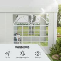 Weißes Seitenteil als Ersatzwand für 6x2m Pavillon.