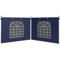 Blaue Seitenwände 3x3/3x6m mit Fenster & Tür.