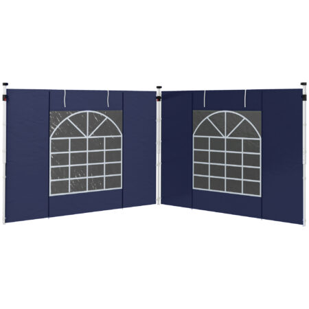 Blaue Seitenwände 3x3/3x6m mit Fenster & Tür.