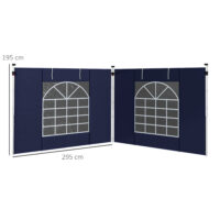 Blaue Seitenwände 3x3/3x6m mit Fenster & Tür.