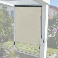 Senkrechtmarkise creme beige 250x100 cm Außenrollo UV-Schutz