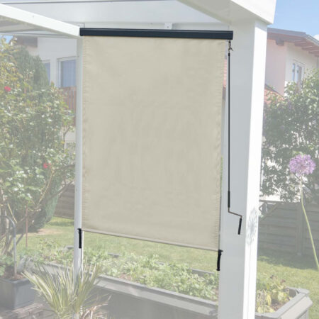 Senkrechtmarkise creme beige 250x100 cm Außenrollo UV-Schutz