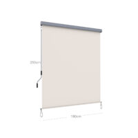 Senkrechtmarkise Sonnenschutz Terrasse, 2,5x1,8m, Polyester Beige