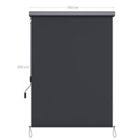 Senkrechtmarkise Windschutz für Terrasse und Balkon, 2,5x1,6m, Textil Grau