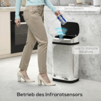 Sensor Mülleimer automatisch für Küche und Büro 30L Edelstahl