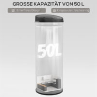 Sensor Mülleimer berührungslos für Küche Büro 50L Edelstahl