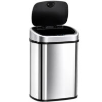 Sensor Mülleimer Automatik für Küche 58L Edelstahl silber