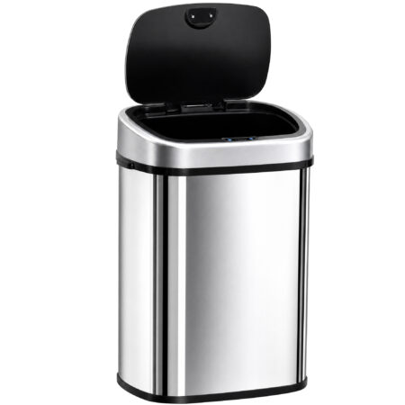 Sensor Mülleimer Automatik für Küche 58L Edelstahl silber