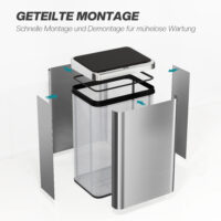 Sensor Mülleimer automatisch mit Soft-Close 40L Edelstahl