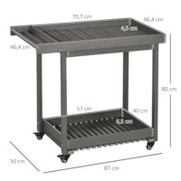 Servierwagen Barbecue Trolley mit Handtuchhalter Grau