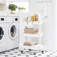 Servierwagen Küchenwagen mit 3 Etagen in Weiss.