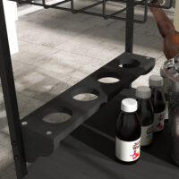 Servierwagen Küchenwagen mit 2 Ablagen Natur-Schwarz