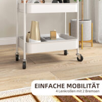 Servierwagen Küchenwagen Rollwagen mit 3 Etagen Weiss